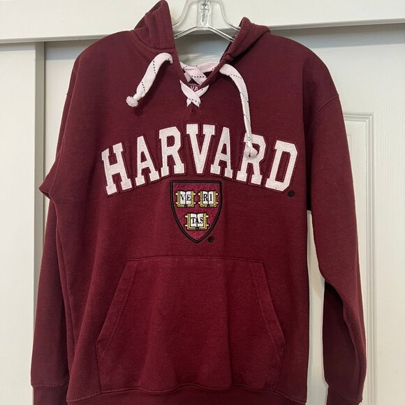 HARVARD University - Womens Maroon Pull Over Hoodie Sweatshirt - Size Small - Picture 1 of 4